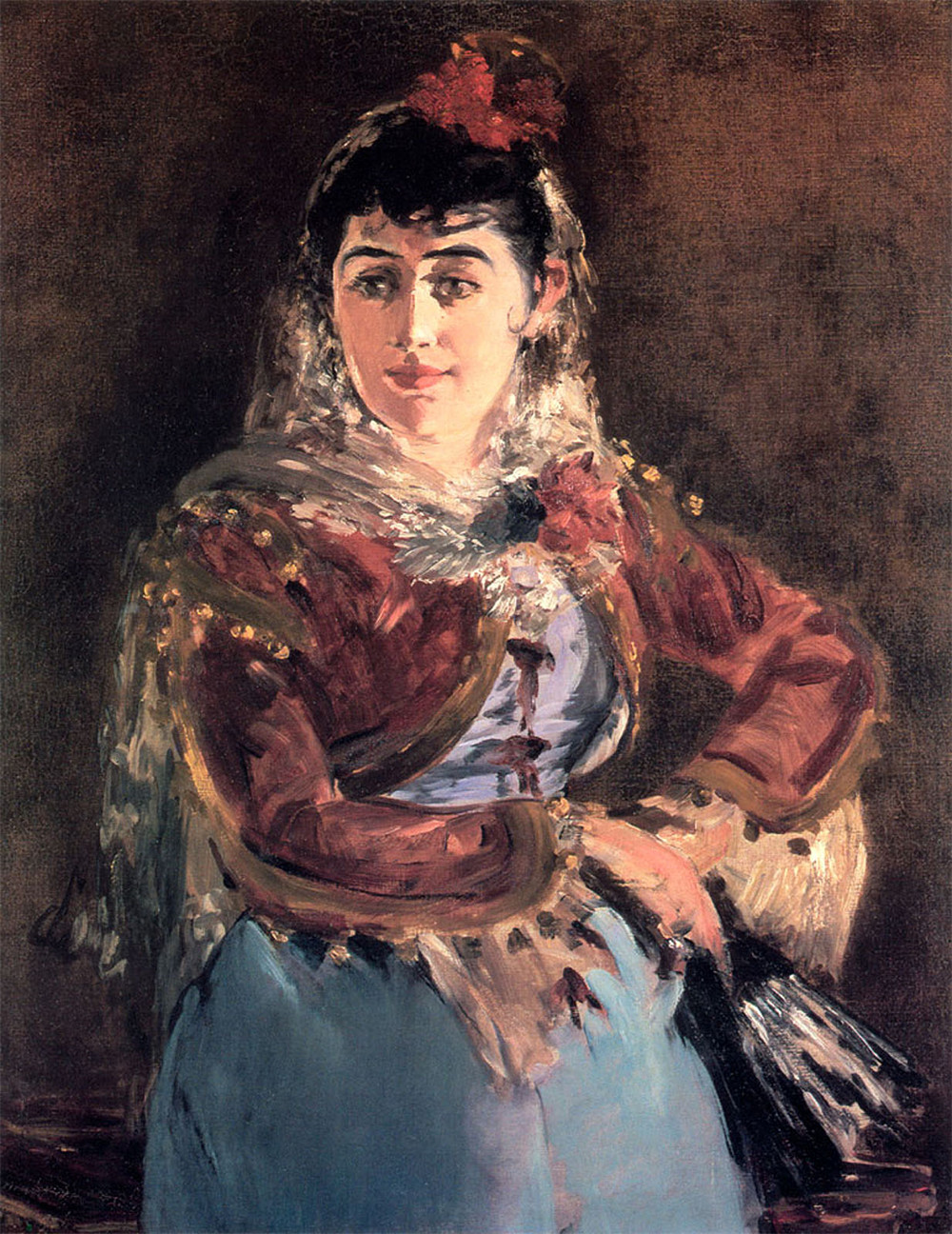 Portrait of Emilie Ambre in role of Carmen 