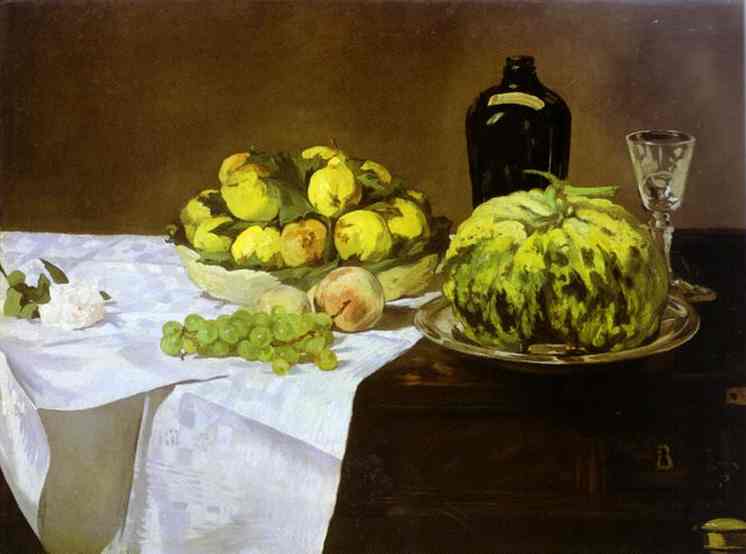 Still life with melon and peaches 