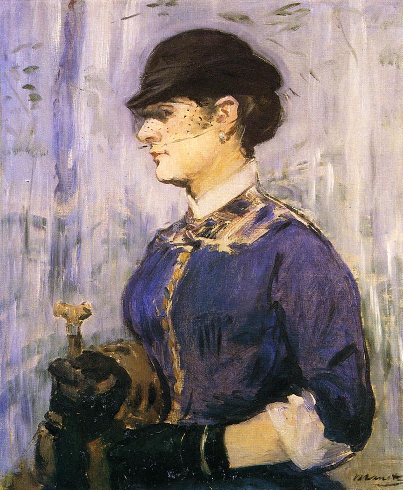 Young woman in a round hat 